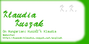 klaudia kuszak business card